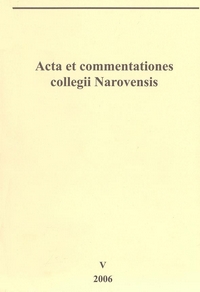 Acta et commentationes collegii Narovensis, вып.5